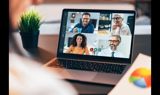 Doctor on video call with colleagues